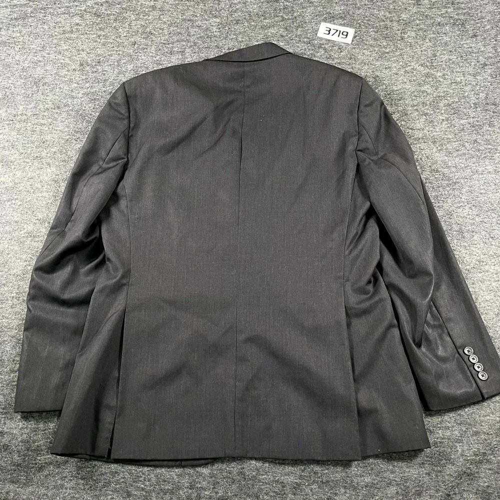 Pronto Uomo Platinum Blazer Jacket Men 42L Charcoal Gray Wool Vented Back Formal
